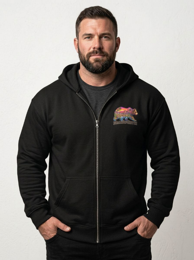Desert Bear Sunset Zip Hoodie