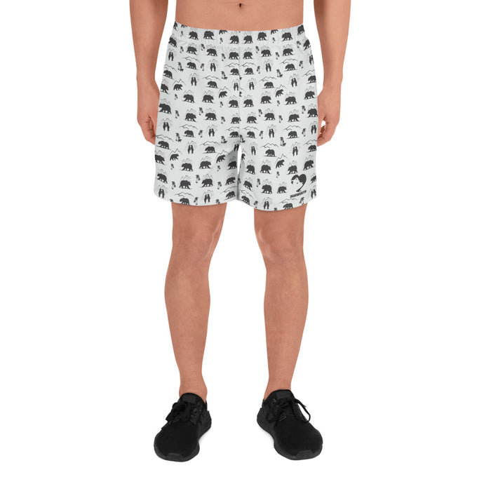 Men's Athletic Mountain Bears Shorts (Wht/Gray)