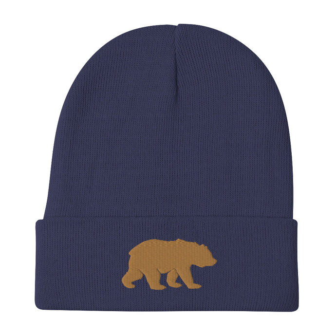 Big Bear (Gold) Embroidered Beanie